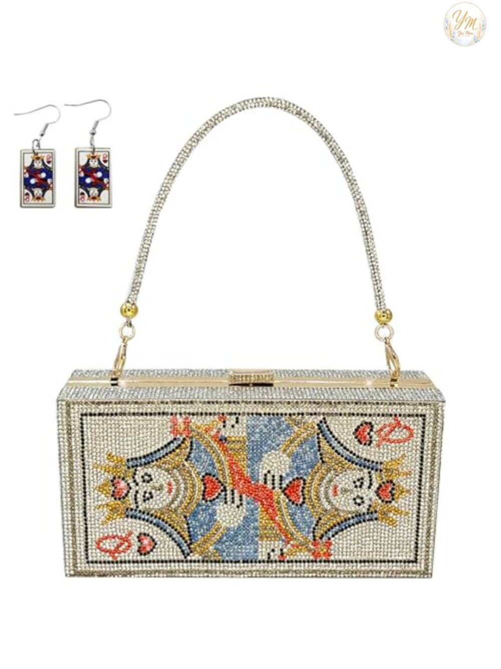 Diamond Rhinestone Clutch Evening Bag Handmade Minaudiere Purse